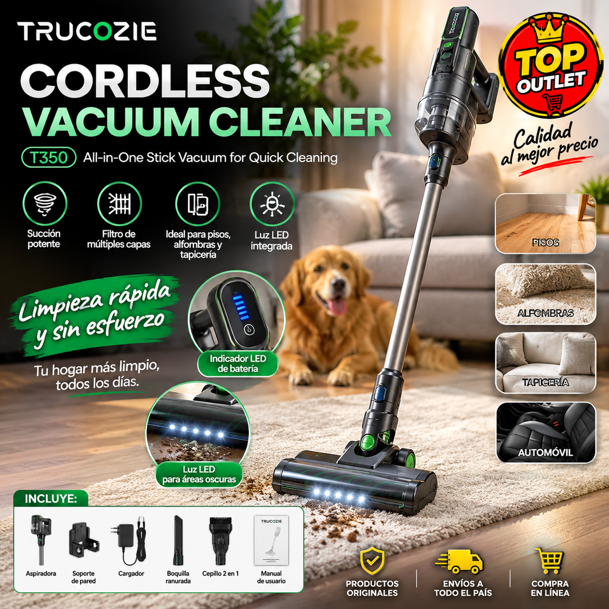Aspiradora Inalambrica TRUCOZIE T350