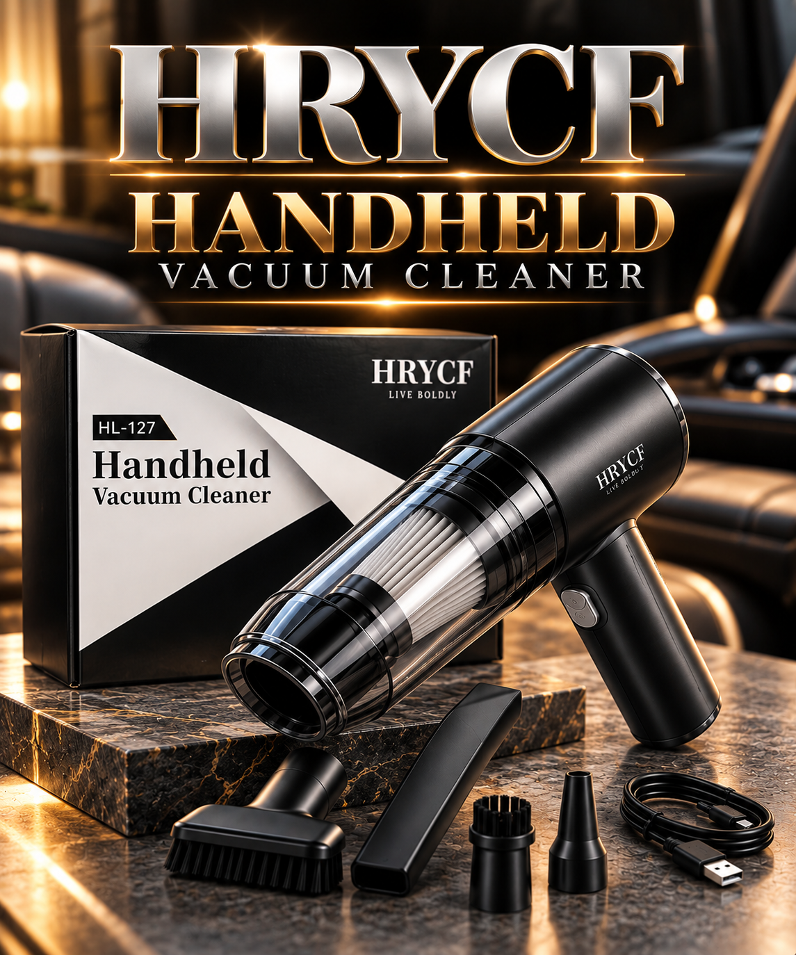Aspiradora Portátil HRYCF HL-127 4 en 1 Recargable