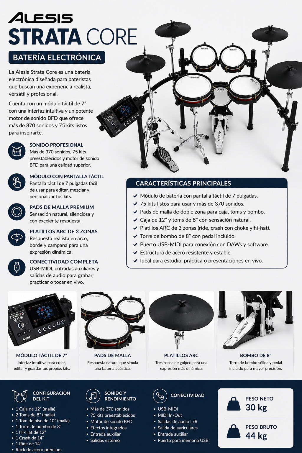 Batería Electrónica Alesis Strata Core