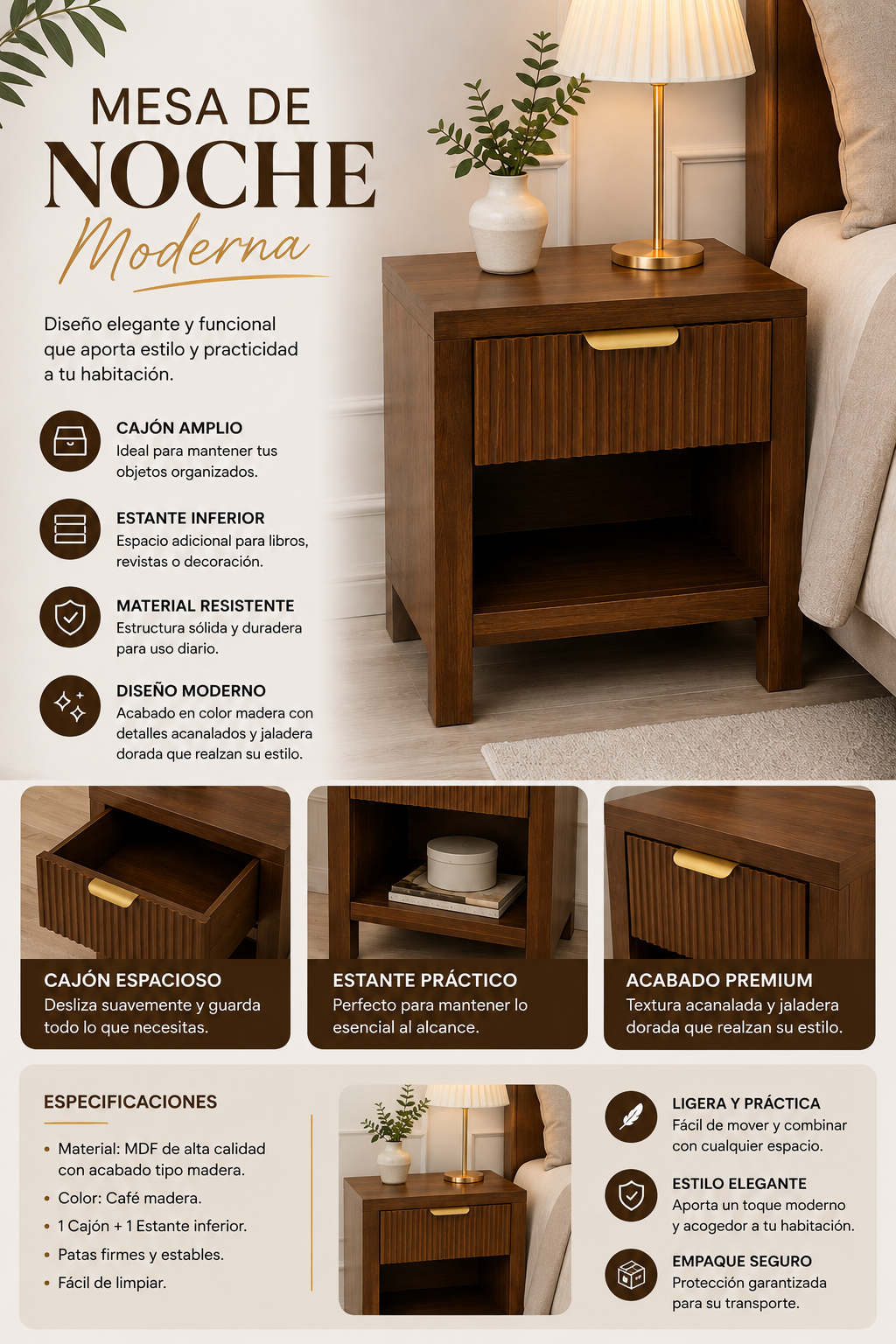 Mesa de noche moderna