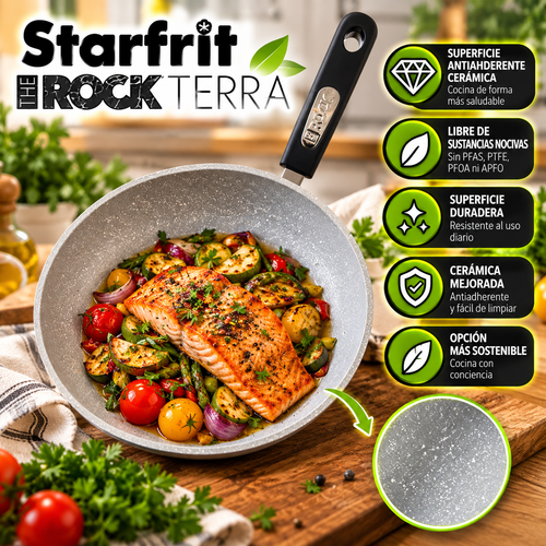 Starfrit The Rock Terra – Sartén Antiadherente Cerámica 20 cm