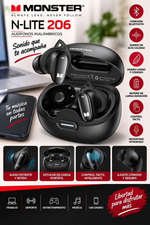 Audífonos Inalámbricos Monster N-Lite 206