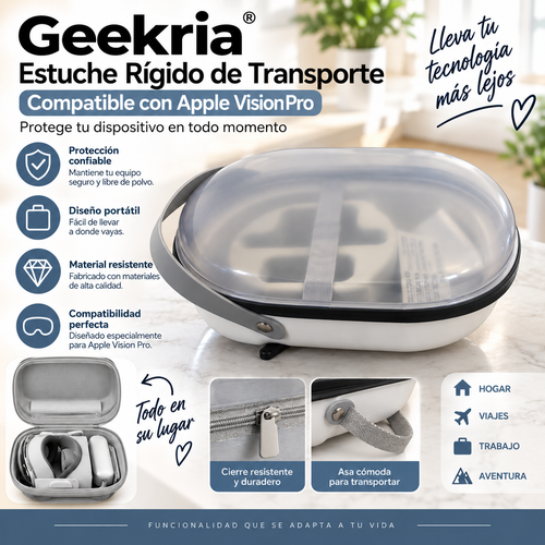 Estuche Rígido Geekria para Apple Vision Pro – Protección y Transporte Seguro