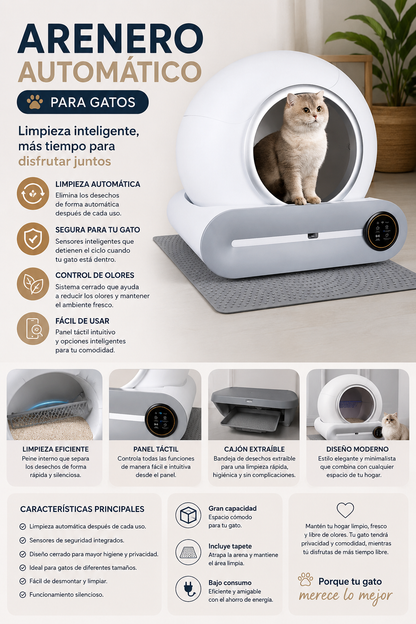 Arenero inteligente para gatos