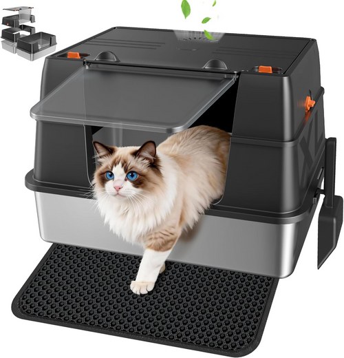 Arenero de Acero Inoxidable para Gato