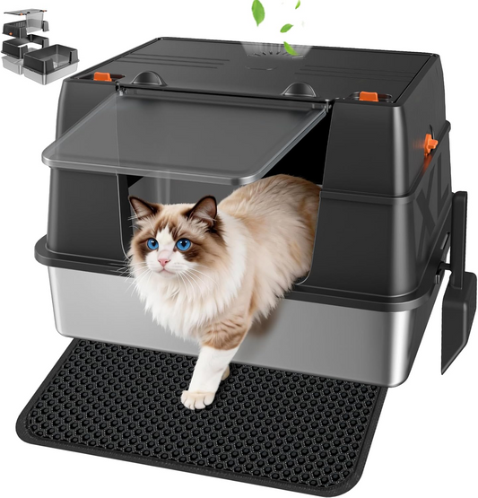 Arenero de Acero Inoxidable para Gato