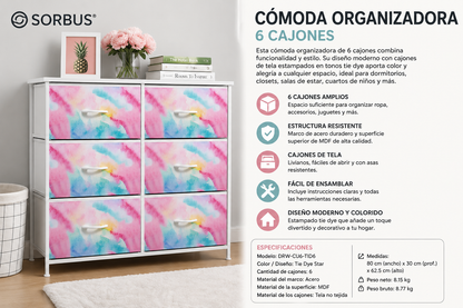 Comoda Sorbus de 6 Cajones