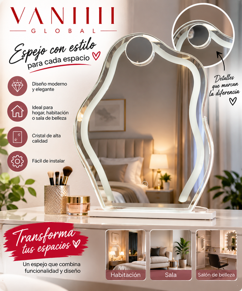 Espejo de Tocador VANITII Hollywood con Iluminación LED