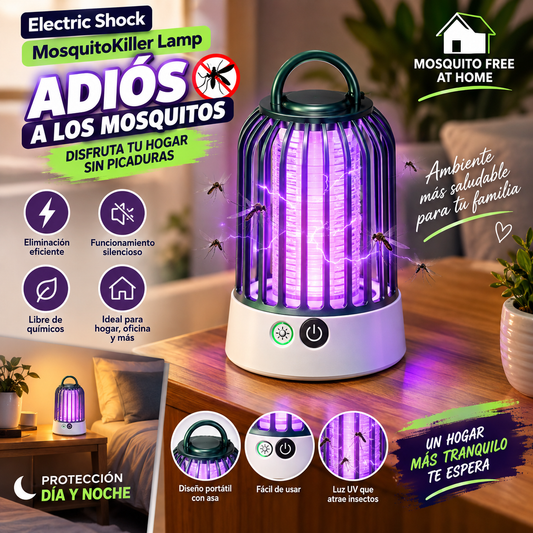Lámpara eléctrica mata mosquitos con luz UV – Portátil para el hogar