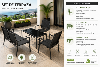 Set de Terraza (1 Mesa y 4 Sillas)
