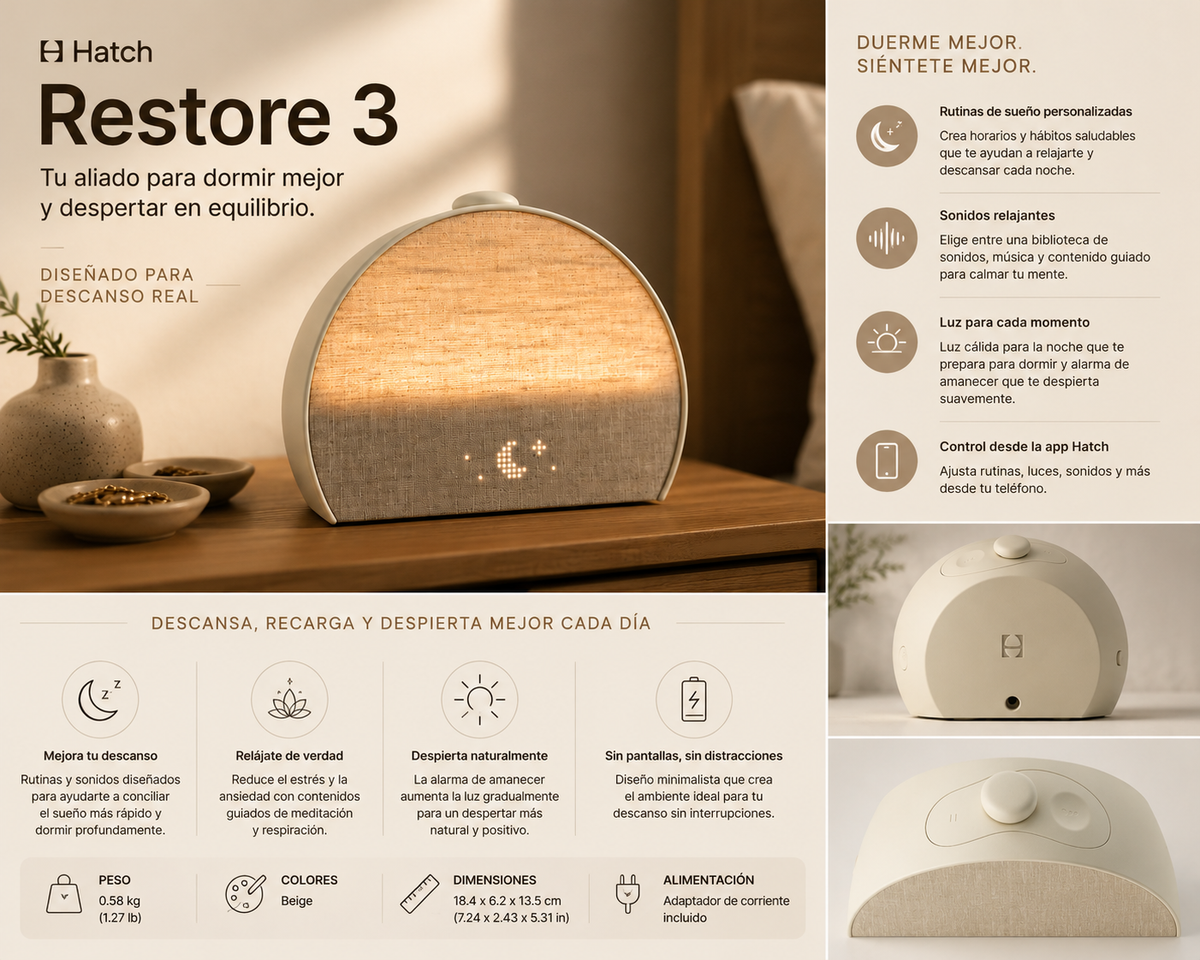 Reloj inteligente para mejorar el sueño Hatch Restore 3