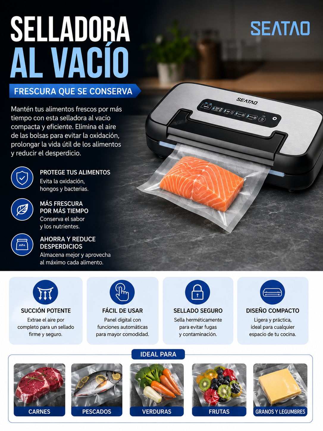 Selladora al vacío SEATAO 90 kPa M