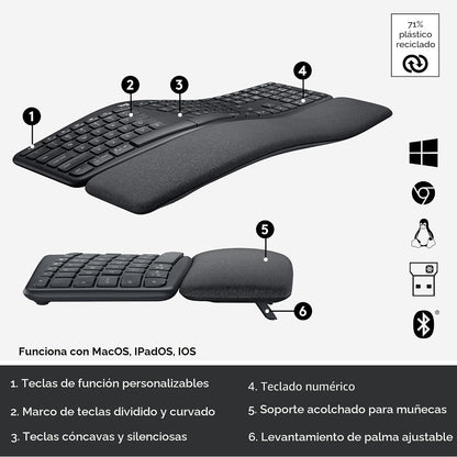 Teclado Logitech ERGO K860