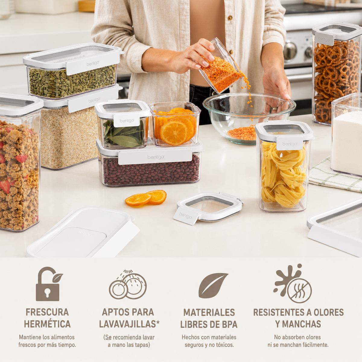 Recipientes Herméticos Para Alimentos BENTGO PANTRY 22SET