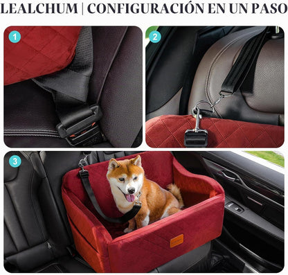 Asiento para mascotas grandes y medianas LEALCHUM para automóvil
