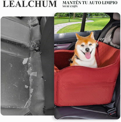 Asiento para mascotas grandes y medianas LEALCHUM para automóvil