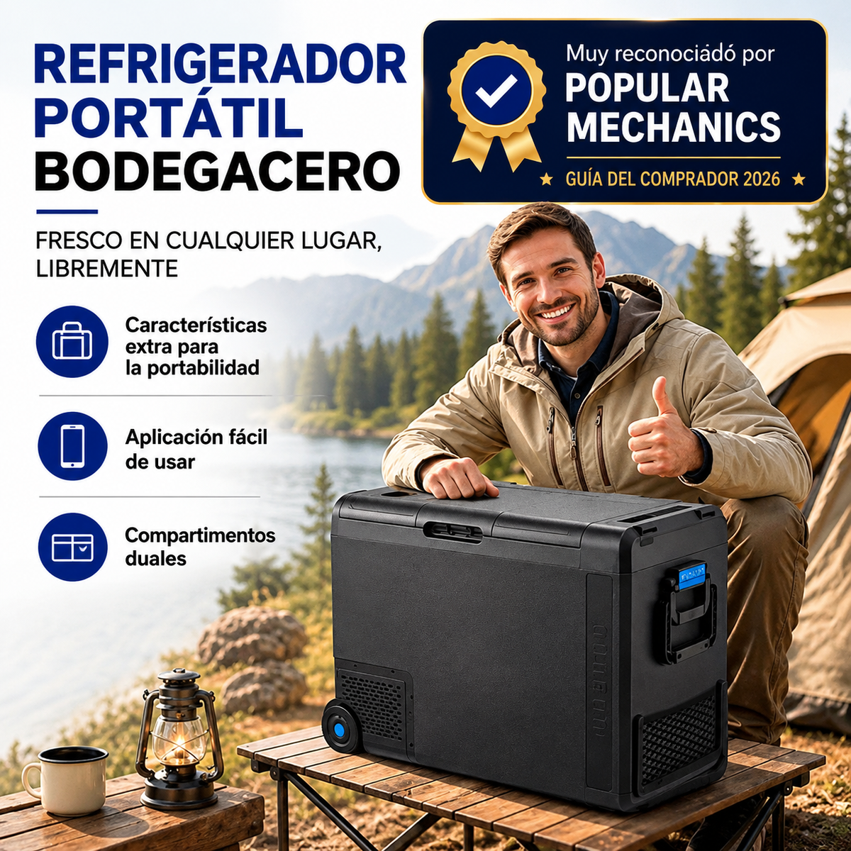 Refrigerador y congelador portátil BODEGA QZW58 de 58 L