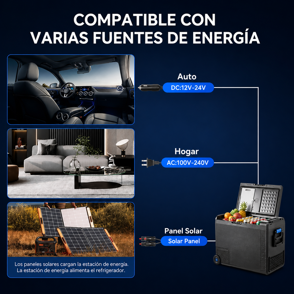 Refrigerador y congelador portátil BODEGA QZW58 de 58 L