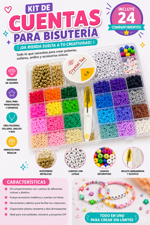 Kit De Bisutería Con 24 Colores