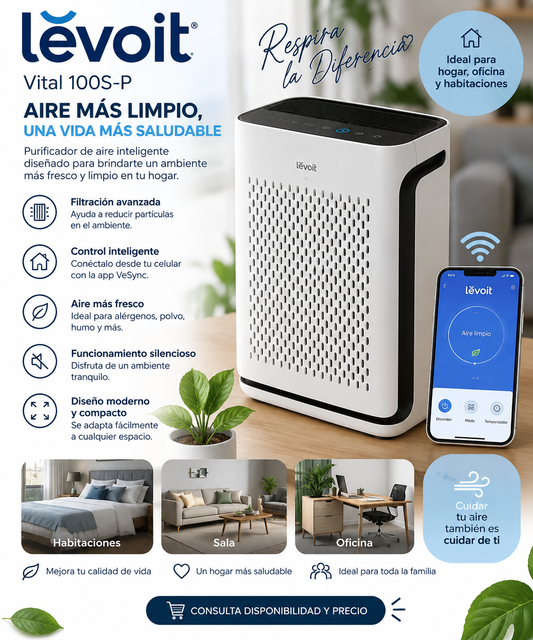 Purificador de aire inteligente LEVOIT Vital 100S-P con control WiFi