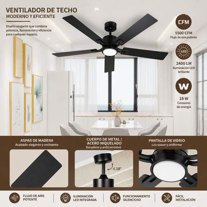 Ventilador De Techo VAGIZM De 52in